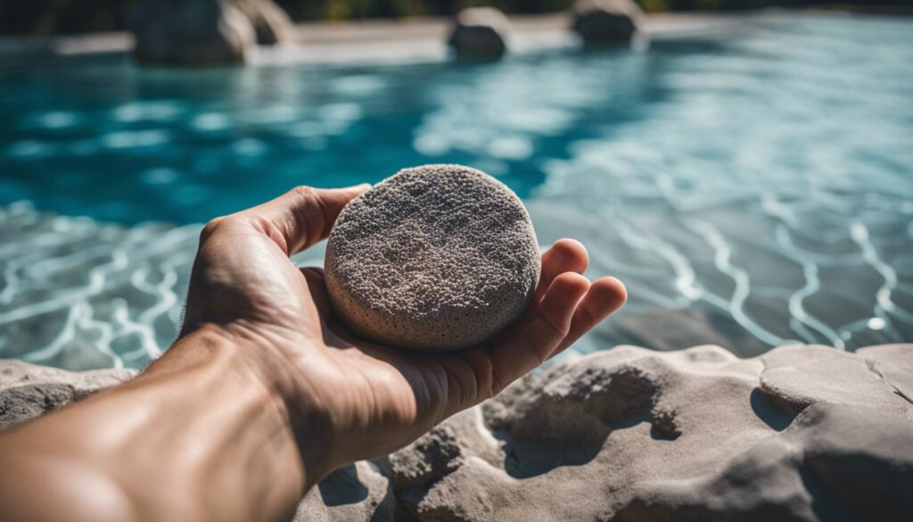 how to get calcium off pool tile: pumice stone