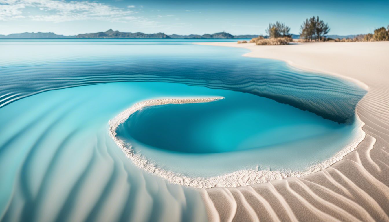 A clear pool filter filled with fresh sand, capturing crystal clear water in a bustling and vibrant atmosphere.